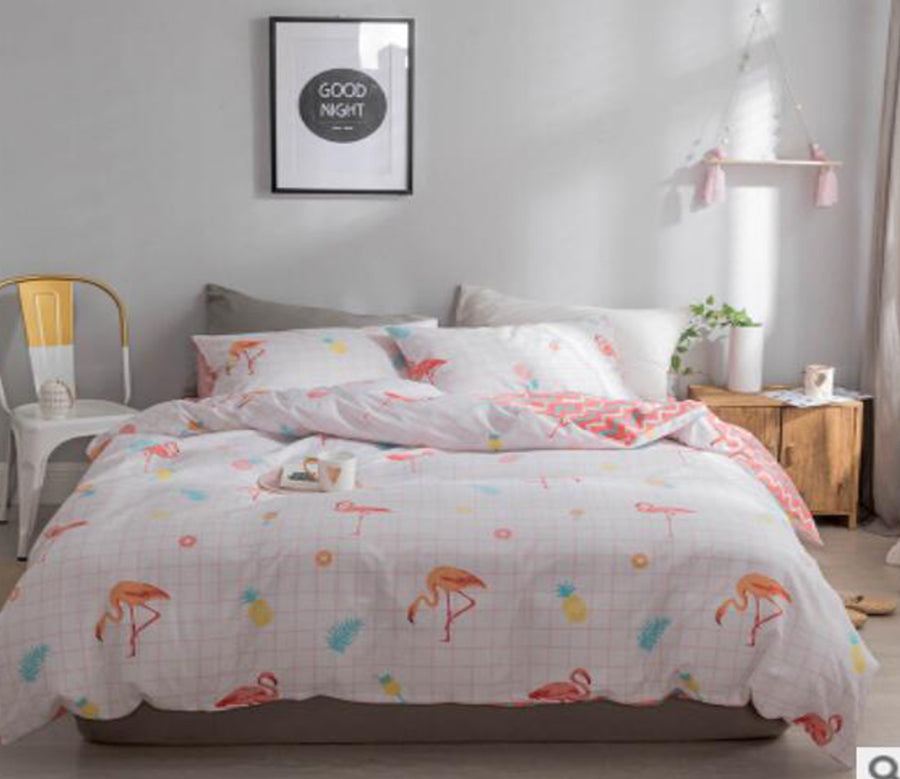 3D Flamingo 40086 Bed Pillowcases Quilt