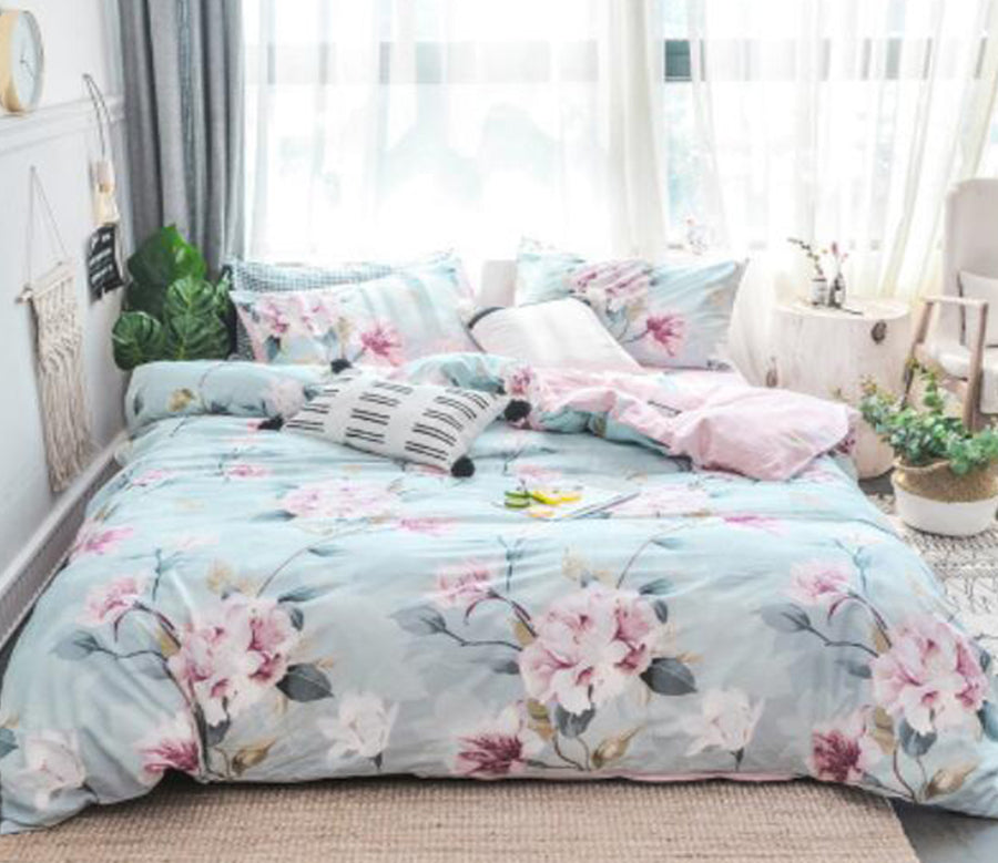 3D Light Green Flowers 40081 Bed Pillowcases Quilt