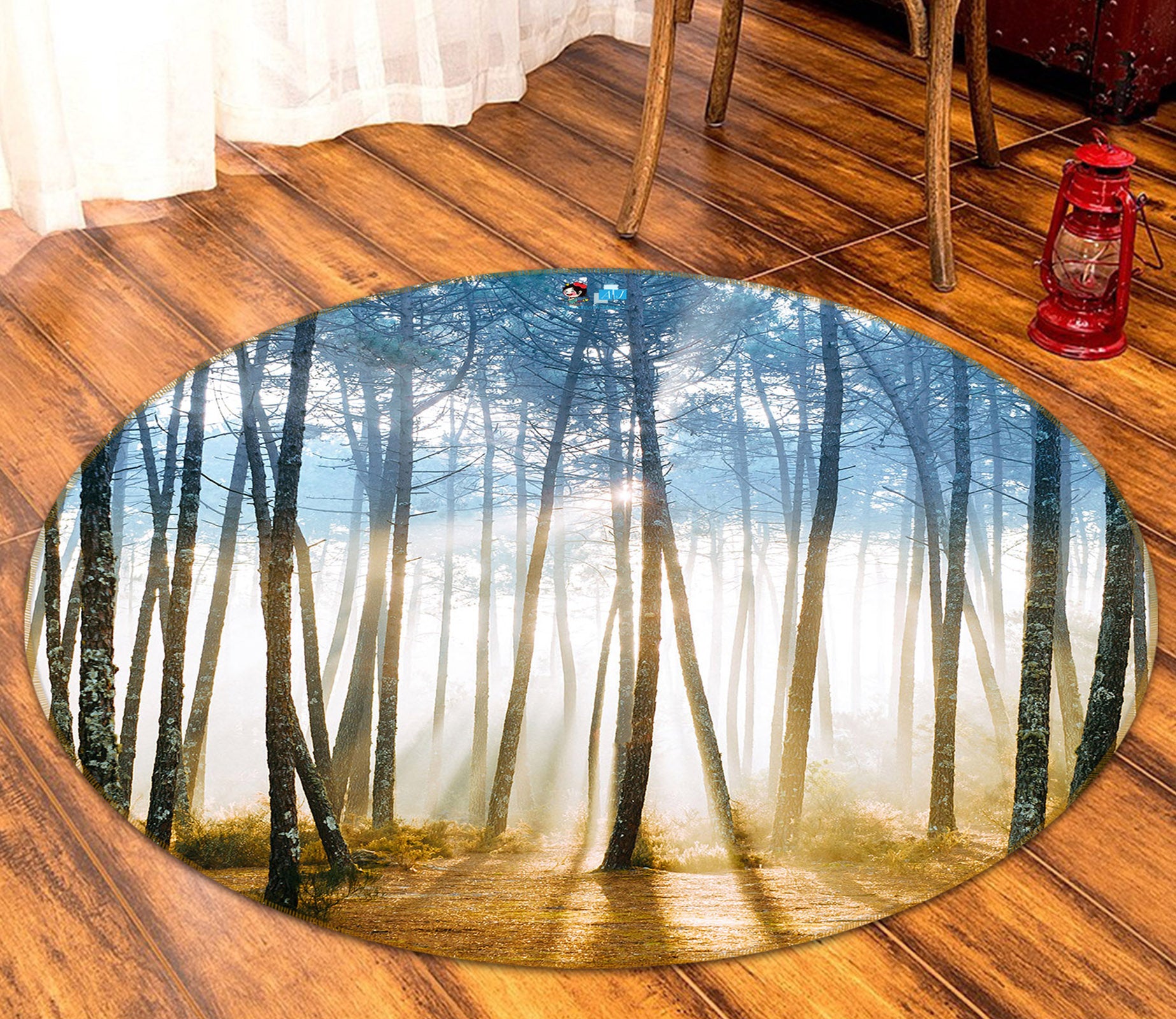 3D Forest 81094 Round Non Slip Rug Mat