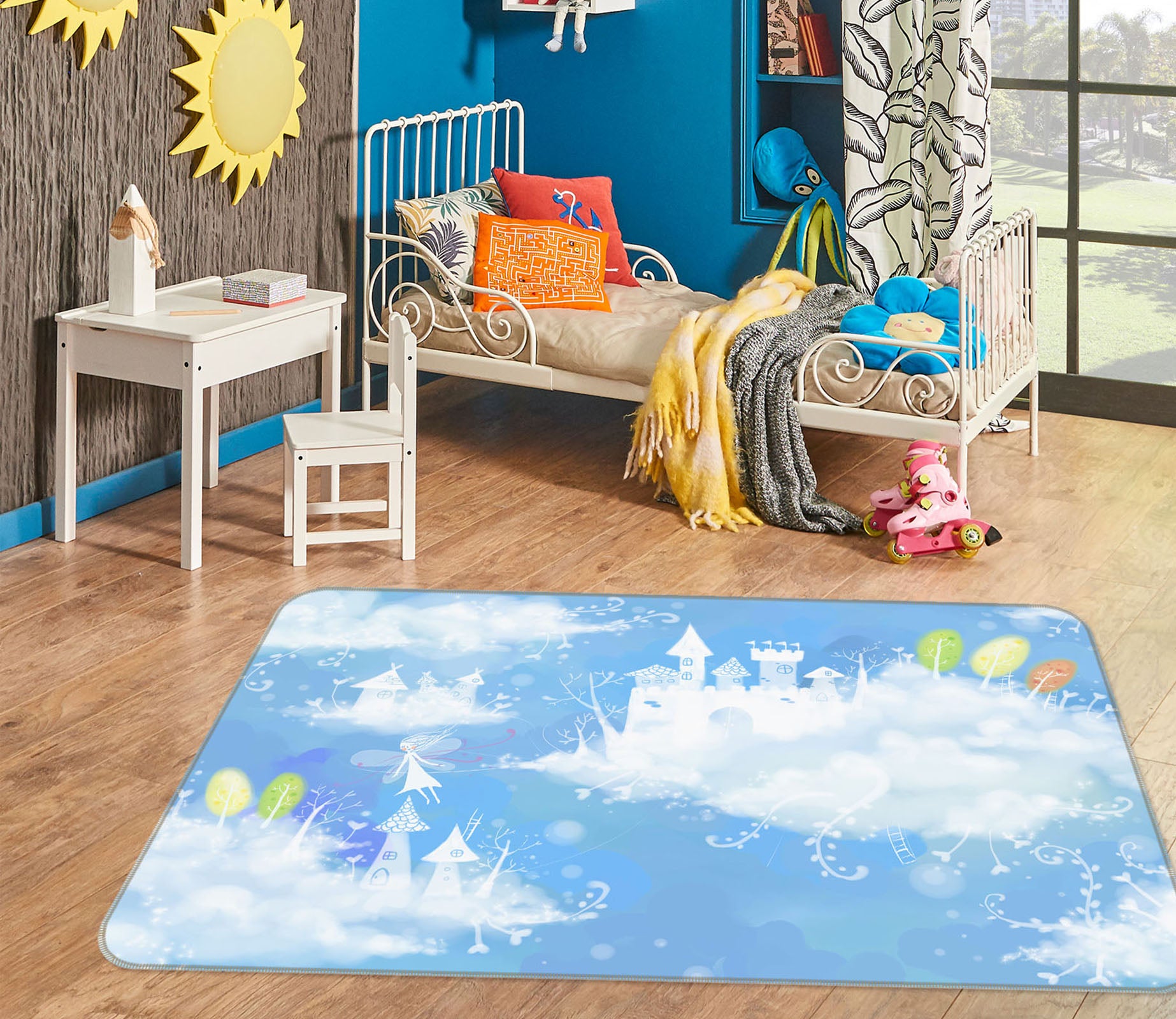 3D Clouds 34072 Non Slip Rug Mat
