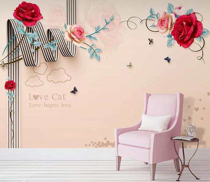 3D Red Rose 034 Wall Murals Wallpaper AJ Wallpaper 2 