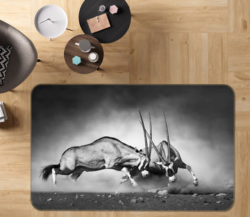 3D Antelope Fight 34204 Non Slip Rug Mat