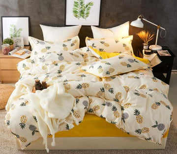 3D Yellow Pineapple 2147 Bed Pillowcases Quilt