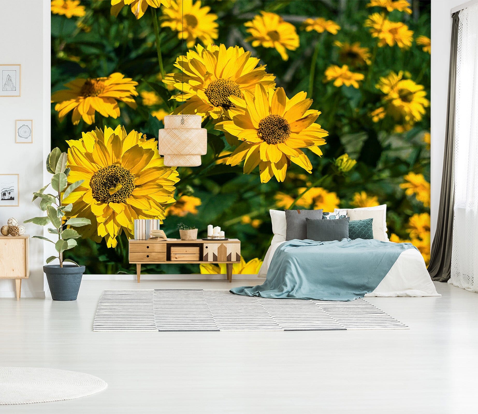 3D Sun Flower 133 Jerry LoFaro Wall Mural Wall Murals Wallpaper AJ Wallpaper 2 