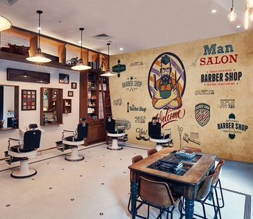 3D Strong Hairdresser 1434 Barber Shop Wall Murals Wallpaper AJ Wallpaper 2 