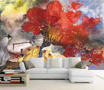3D Red Tree 2335 Wall Murals