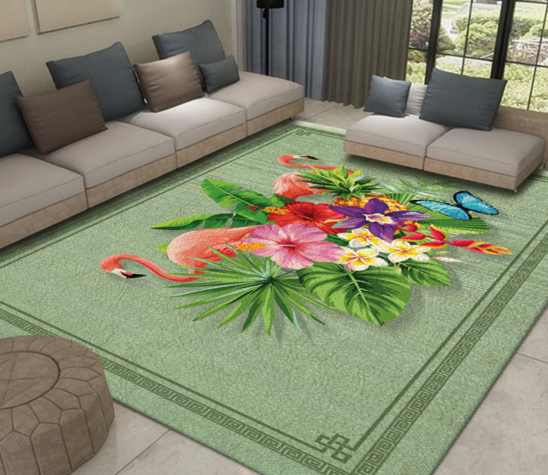 3D Red Flamingo WG457 Non Slip Rug Mat Mat AJ Creativity Home 