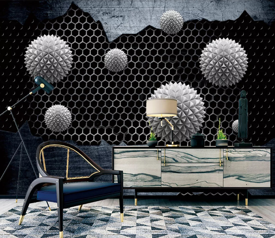 3D Ball Flower WC2030 Wall Murals