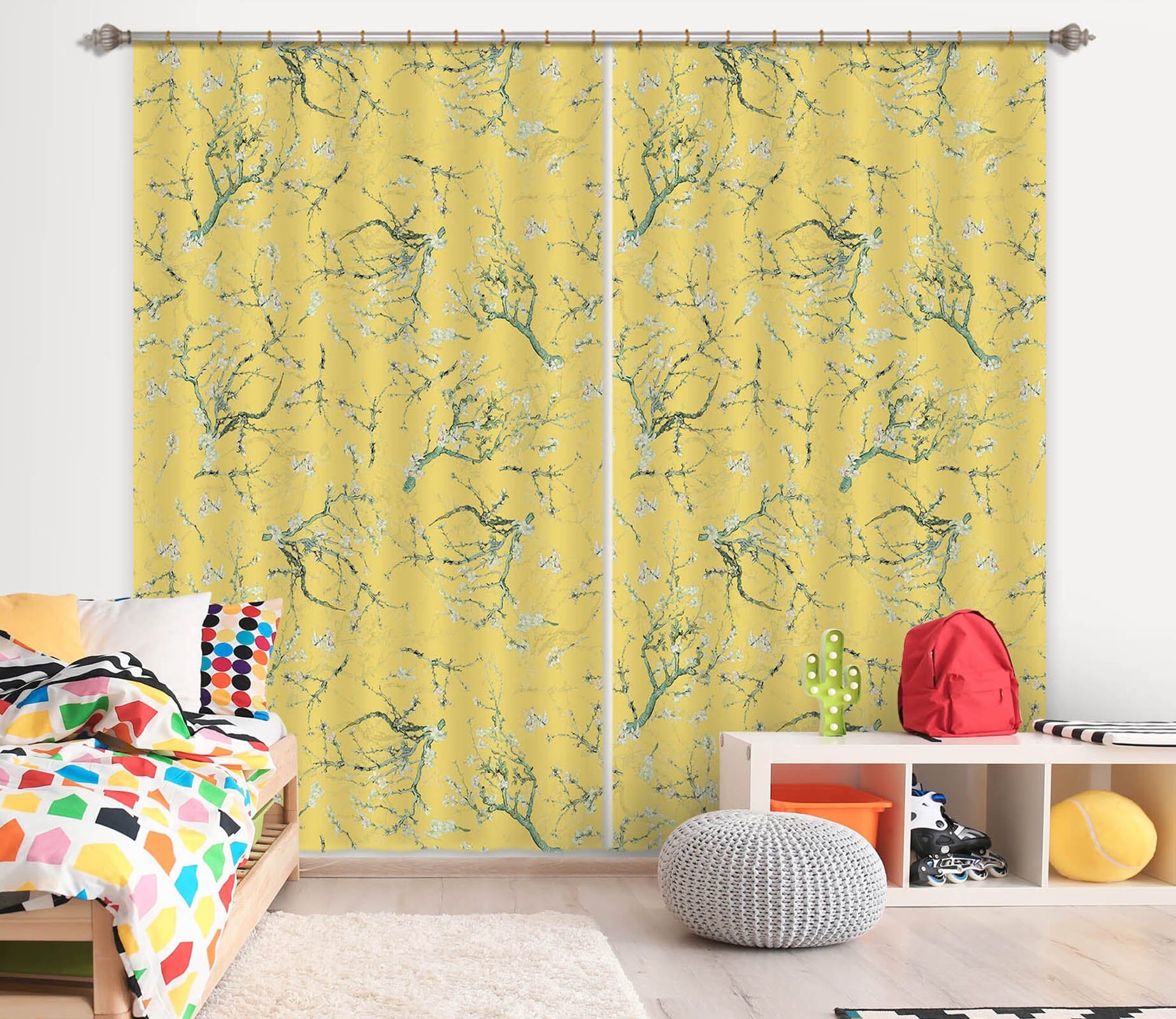 3D Small Leaves 157 Uta Naumann Curtain Curtains Drapes Curtains AJ Creativity Home 