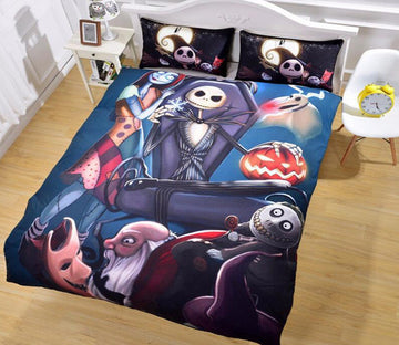 3D Zombie Couple Pumpkin 6022 Bed Pillowcases Quilt
