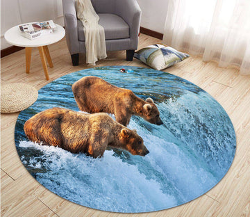 3D Polar Bear 5276 Round Non Slip Rug Mat Mat AJ Creativity Home 