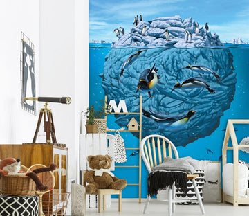 3D Penguin Wink Def 1537 Wall Murals Exclusive Designer Vincent Wallpaper AJ Wallpaper 2 