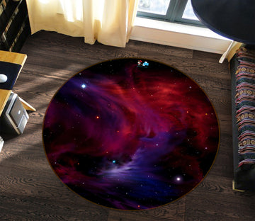 3D Starry Sky 72227 Round Non Slip Rug Mat