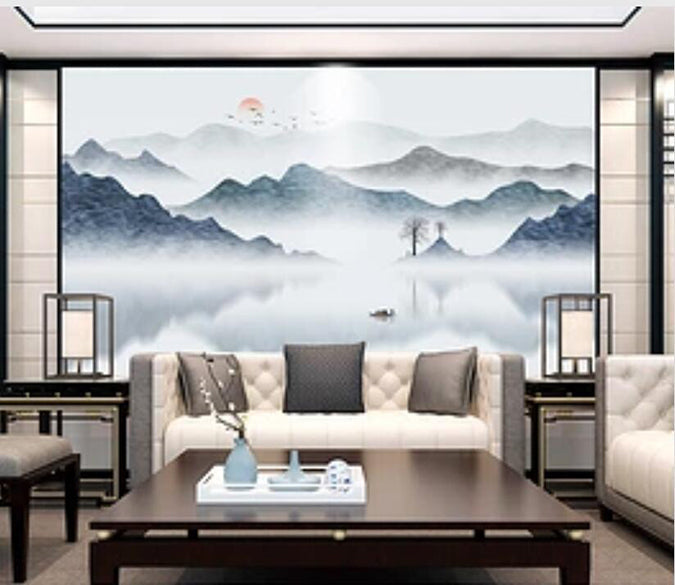 3D Misty Valley 1314 Wall Murals Wallpaper AJ Wallpaper 2 