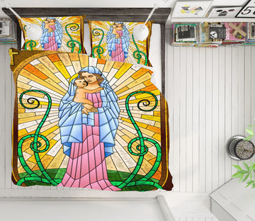 3D Our Lady 13169 Bed Pillowcases Quilt