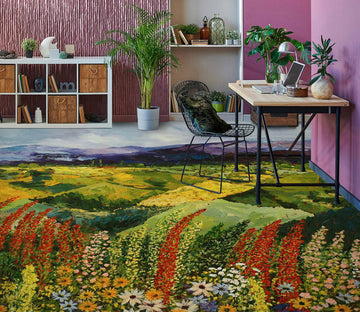 3D Lawn Hillside Flowers 9540 Allan P. Friedlander Floor Mural