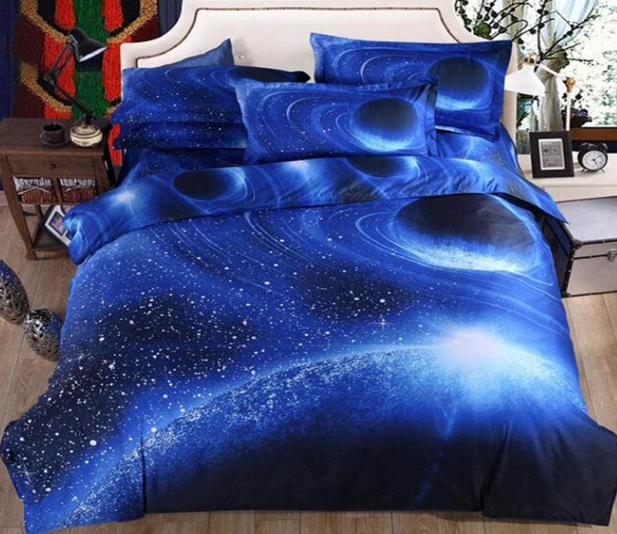 3D Blue Planet Starlight 5075 Bed Pillowcases Quilt