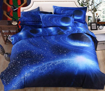 3D Blue Planet Starlight 5075 Bed Pillowcases Quilt