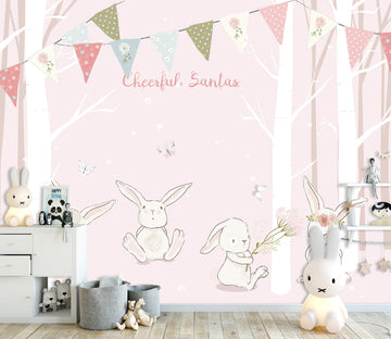 3D Forest Rabbit 1682 Wall Murals Wallpaper AJ Wallpaper 2 