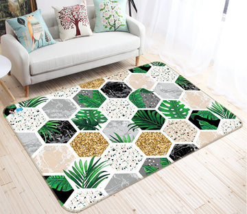 3D Green Mosaic Pattern 75 Non Slip Rug Mat Mat AJ Creativity Home 