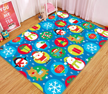 3D Santa Claus Patterns 55111 Christmas Non Slip Rug Mat Xmas