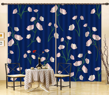 3D Pink Flower Branch 11144 Kashmira Jayaprakash Curtain Curtains Drapes