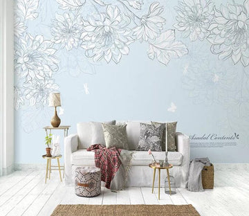 3D White Leaves 1914 Wall Murals Wallpaper AJ Wallpaper 2 