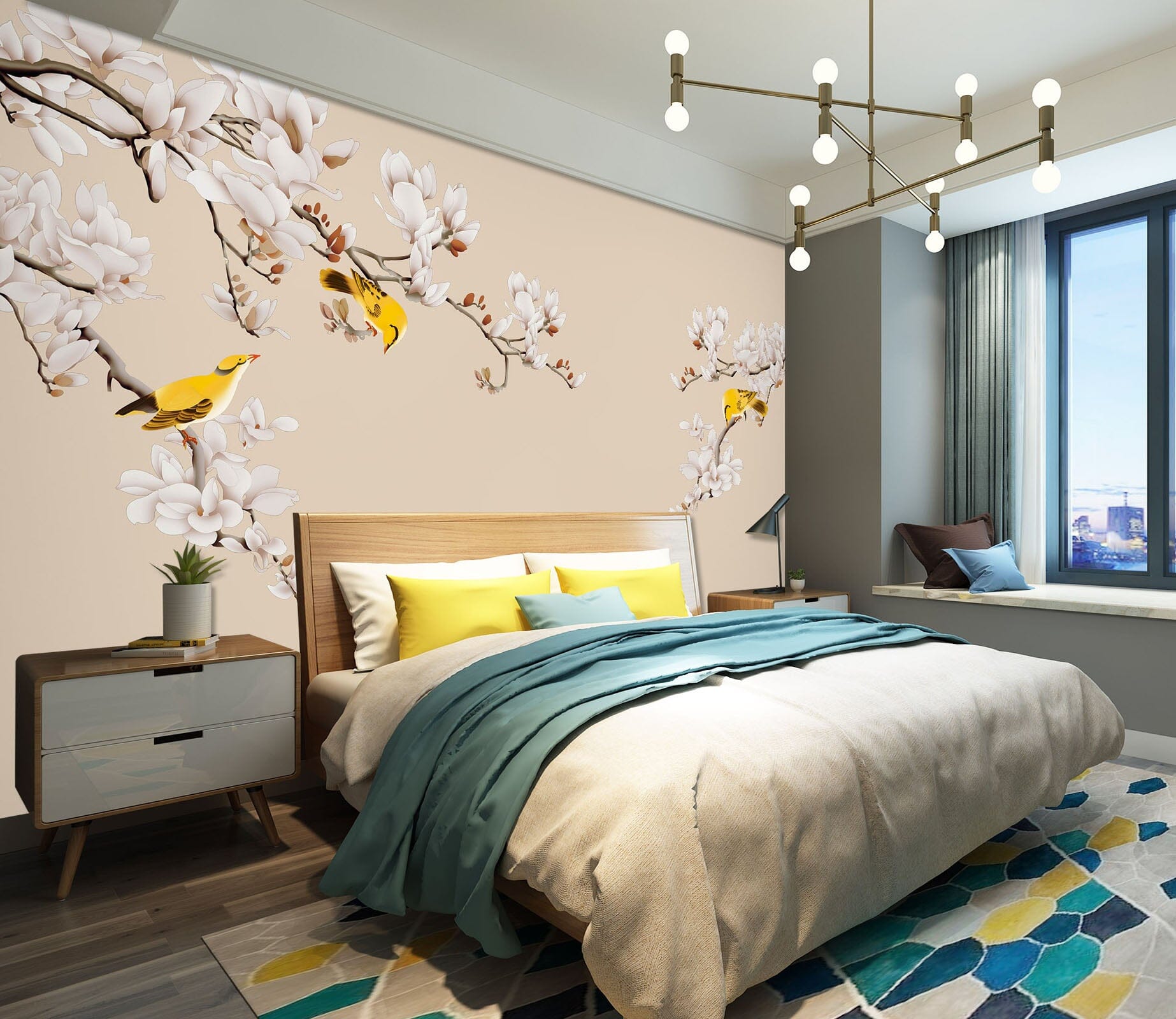 3D Flower Bird 1606 Wall Murals Wallpaper AJ Wallpaper 2 