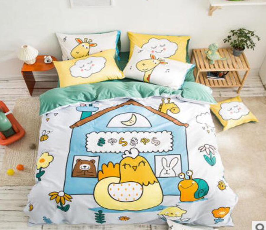 3D Cartoon Cuckoo Chicken 50096 Bed Pillowcases Quilt