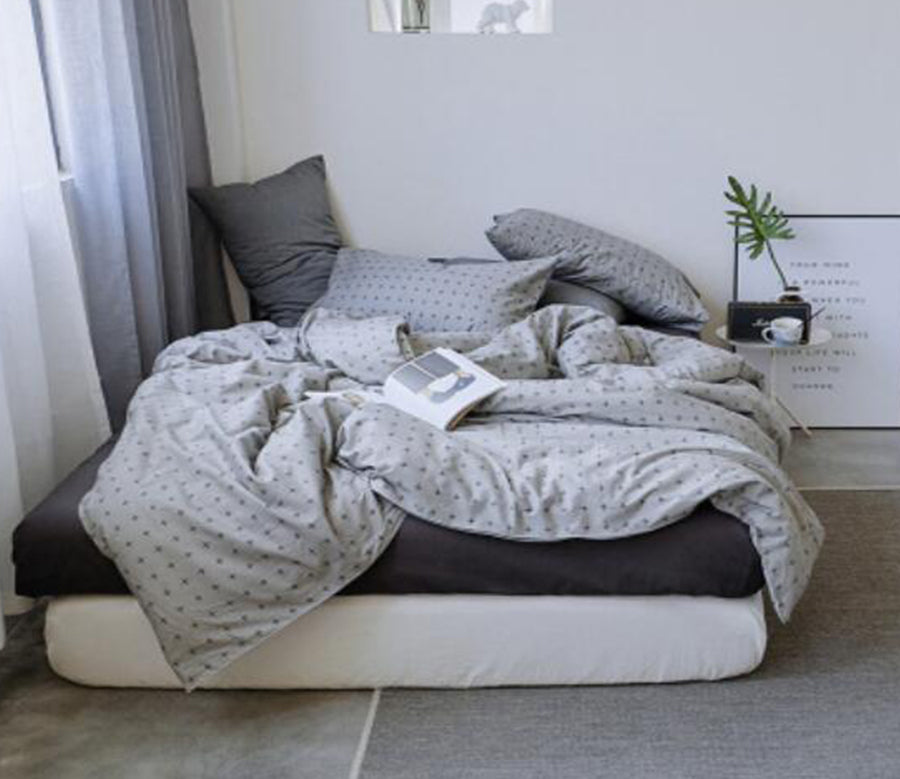 3D Light Grey 16007 Bed Pillowcases Quilt