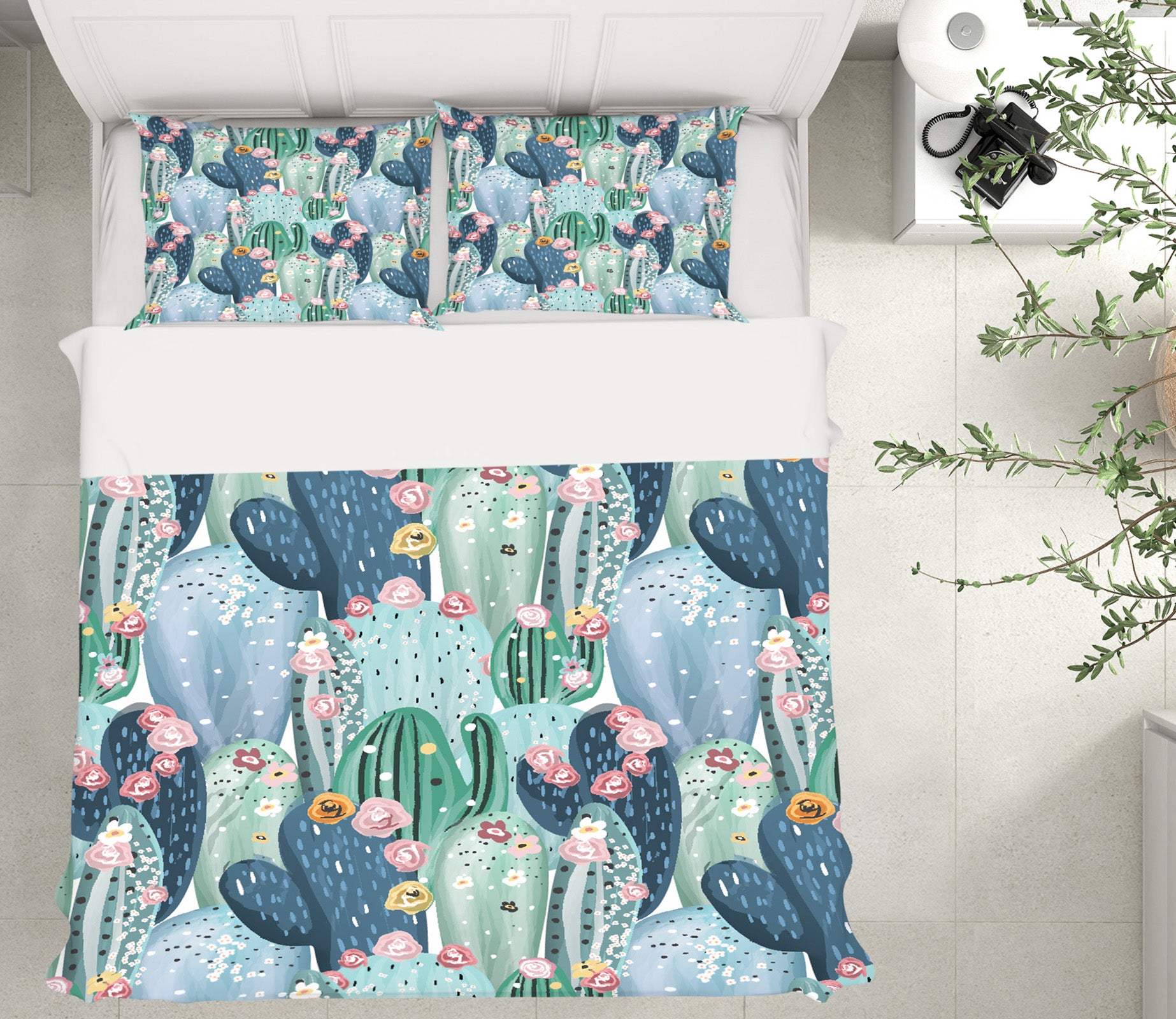 3D Cactus 15052 Bed Pillowcases Quilt