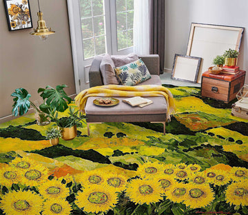 3D Hillside Sunflower Bush 9613 Allan P. Friedlander Floor Mural