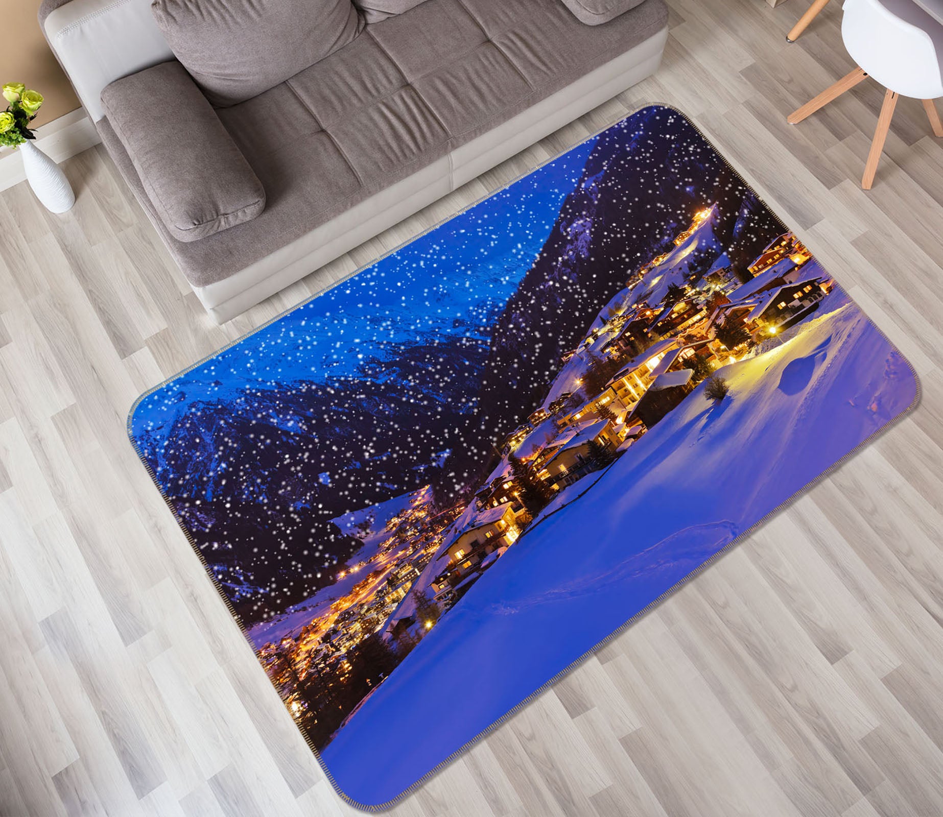 3D Snow House 35114 Non Slip Rug Mat