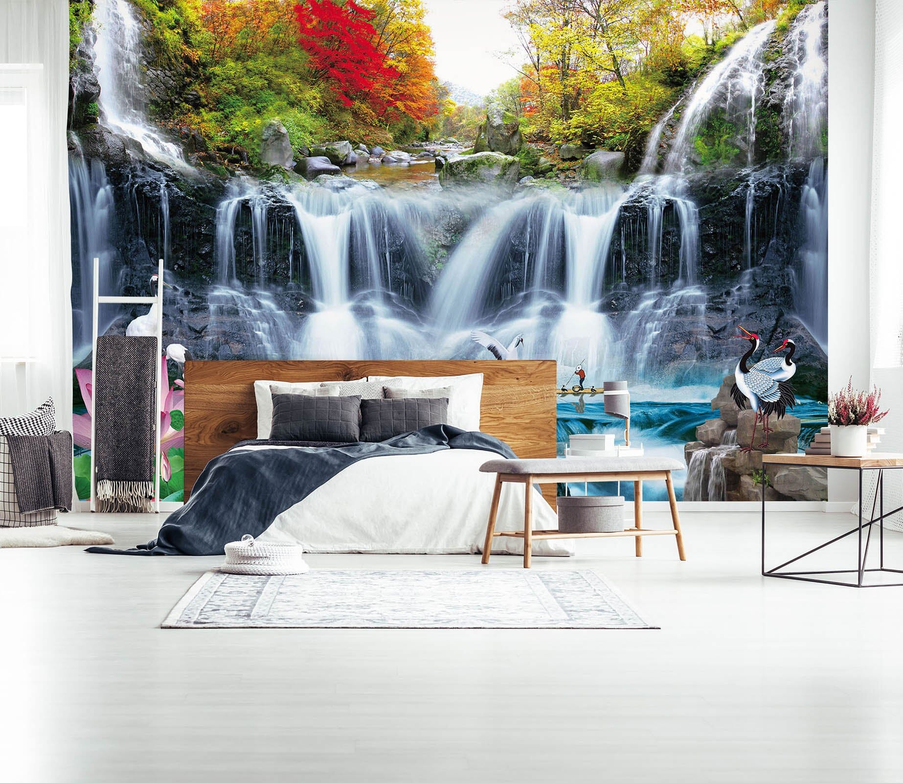 3D Alpine Waterfall 1460 Wall Murals Wallpaper AJ Wallpaper 2 