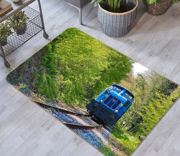 3D Blue Train 42014 Vehicle Non Slip Rug Mat