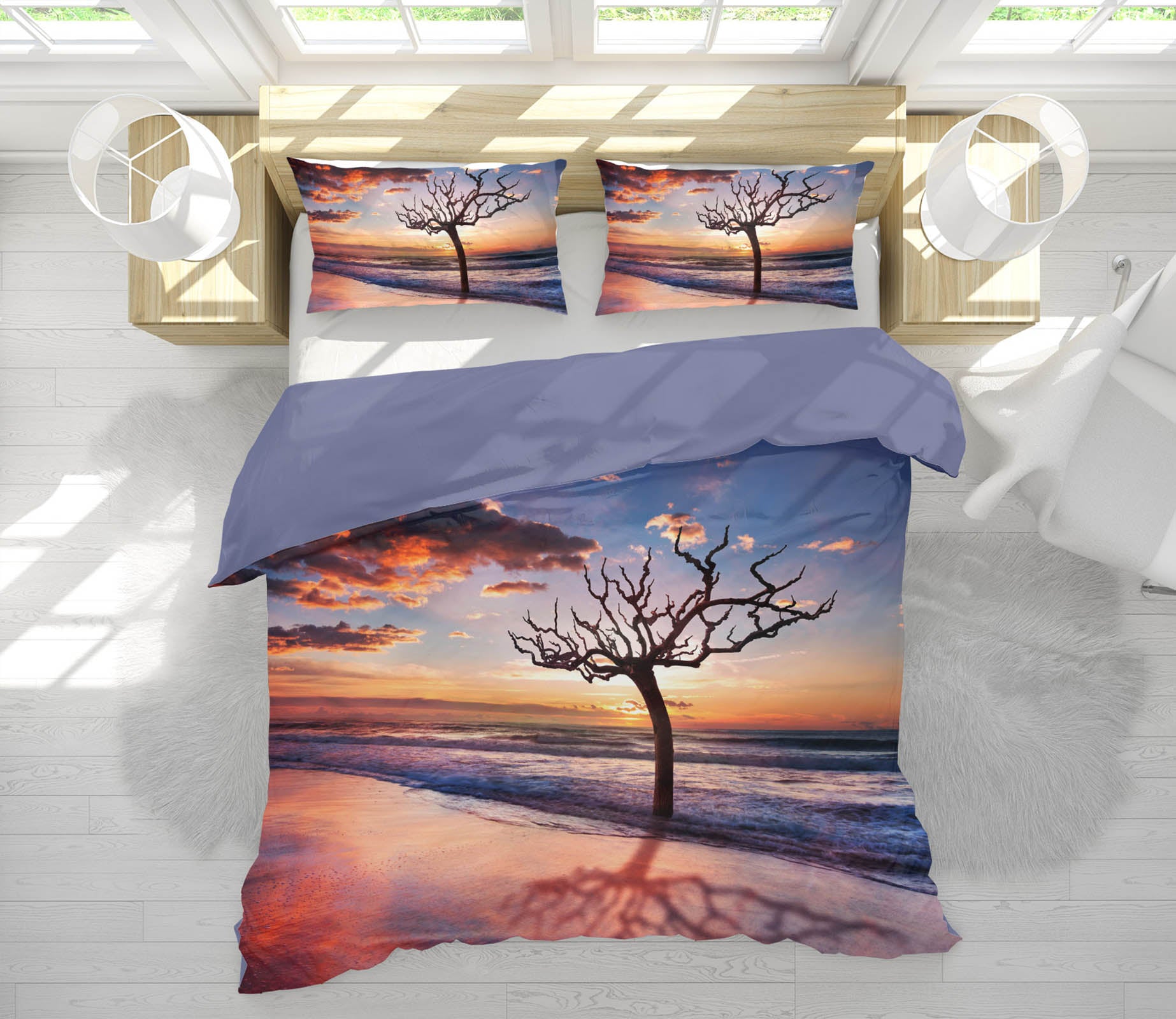 3D Pink Sunset Tree 161 Marco Carmassi Bedding Bed Pillowcases Quilt
