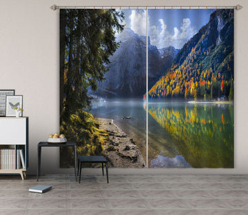3D Forest Lake 055 Marco Carmassi Curtain Curtains Drapes Curtains AJ Creativity Home 