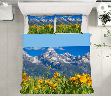 3D Mountain Wildflowers 2122 Kathy Barefield Bedding Bed Pillowcases Quilt Quiet Covers AJ Creativity Home 