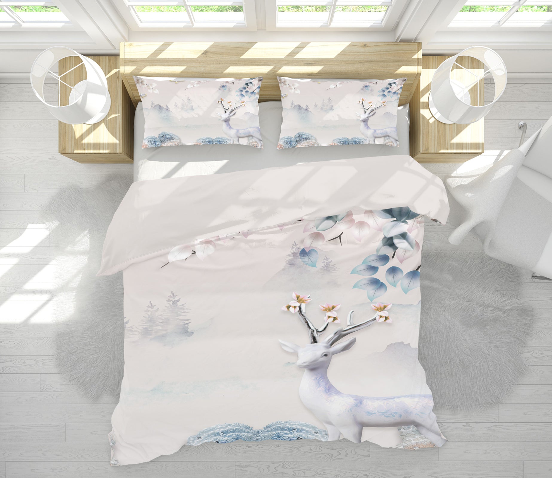 3D Deer 12021 Bed Pillowcases Quilt