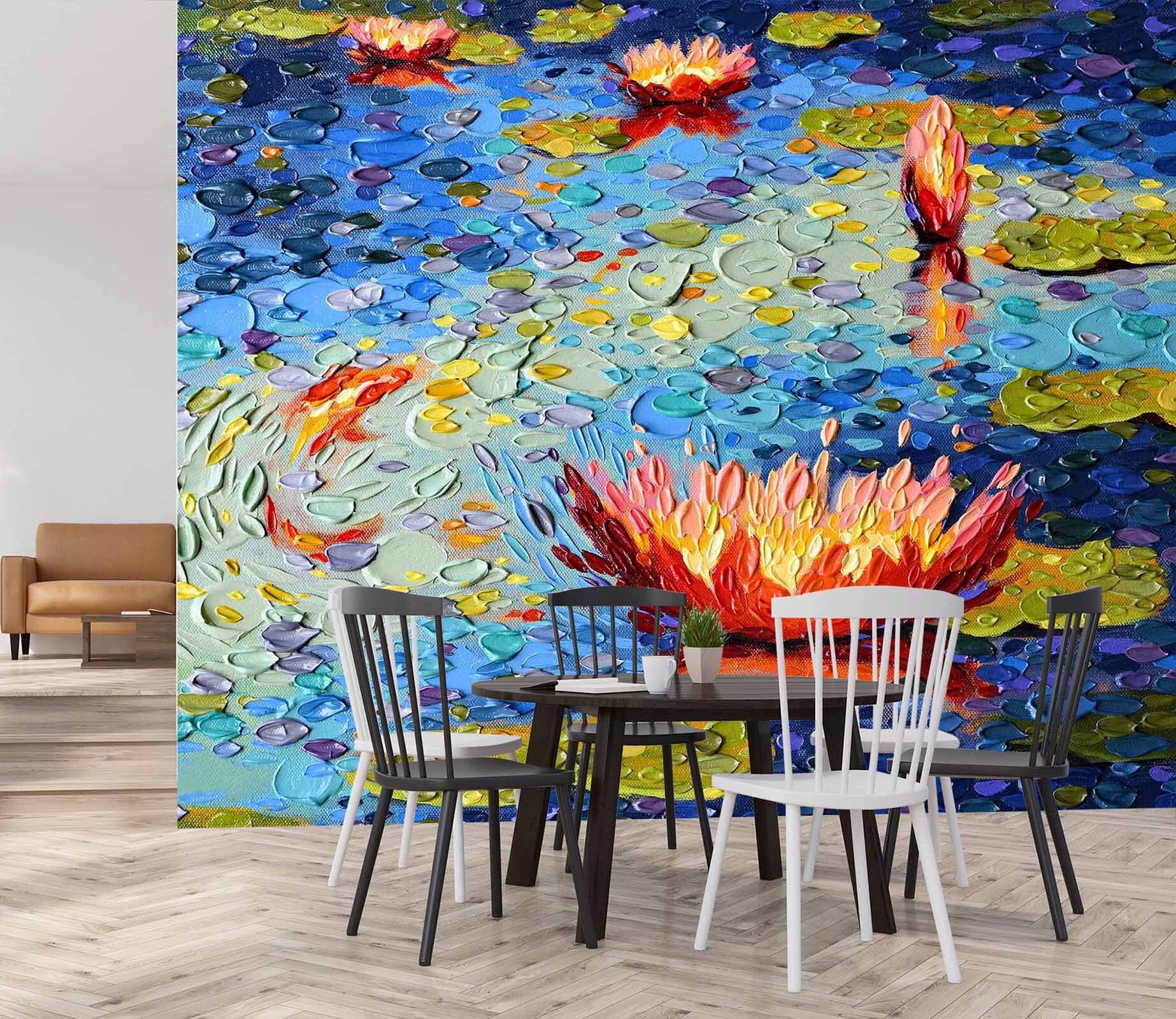 3D Painted Lotus 1406 Dena Tollefson Wall Mural Wall Murals Wallpaper AJ Wallpaper 2 