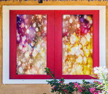 3D Snow Aperture 43013 Christmas Window Film Print Sticker Cling Stained Glass Xmas