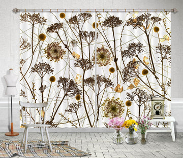 3D Withered Chrysanthemum 205 Assaf Frank Curtain Curtains Drapes Curtains AJ Creativity Home 