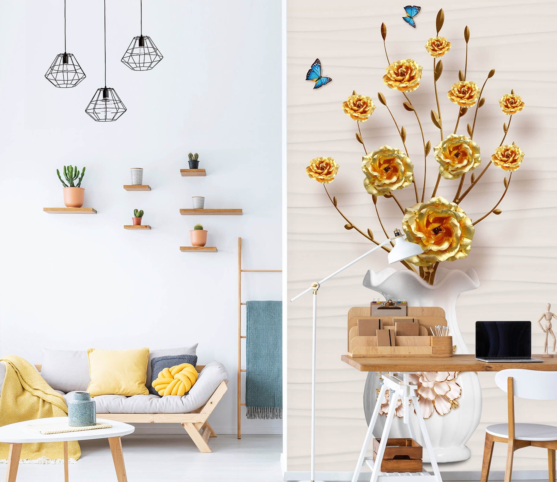 3D Butterfly Flower 1851 Wall Murals Wallpaper AJ Wallpaper 2 