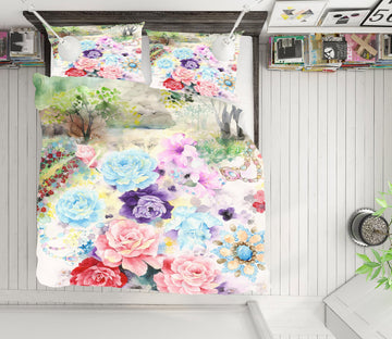 3D Flowers 16167 Bed Pillowcases Quilt