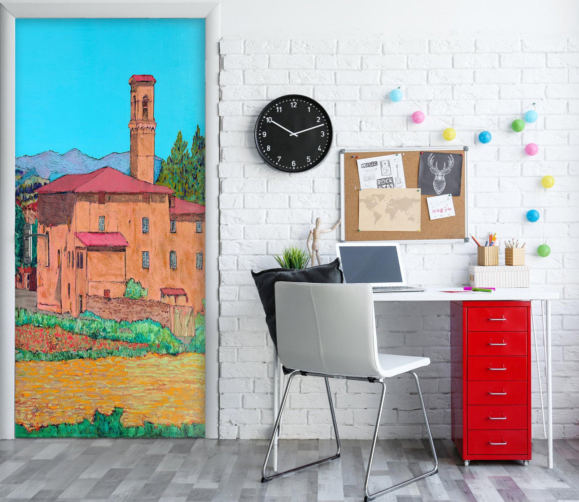 3D Chimney House 9417 Allan P. Friedlander Door Mural