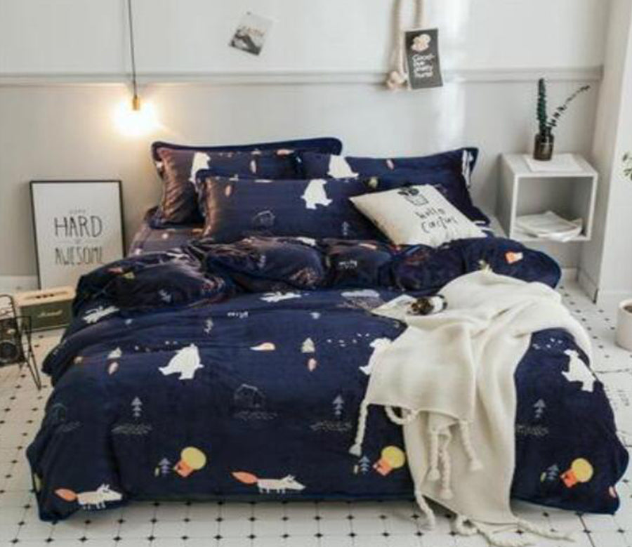 3D Navy Blue 30252 Bed Pillowcases Quilt