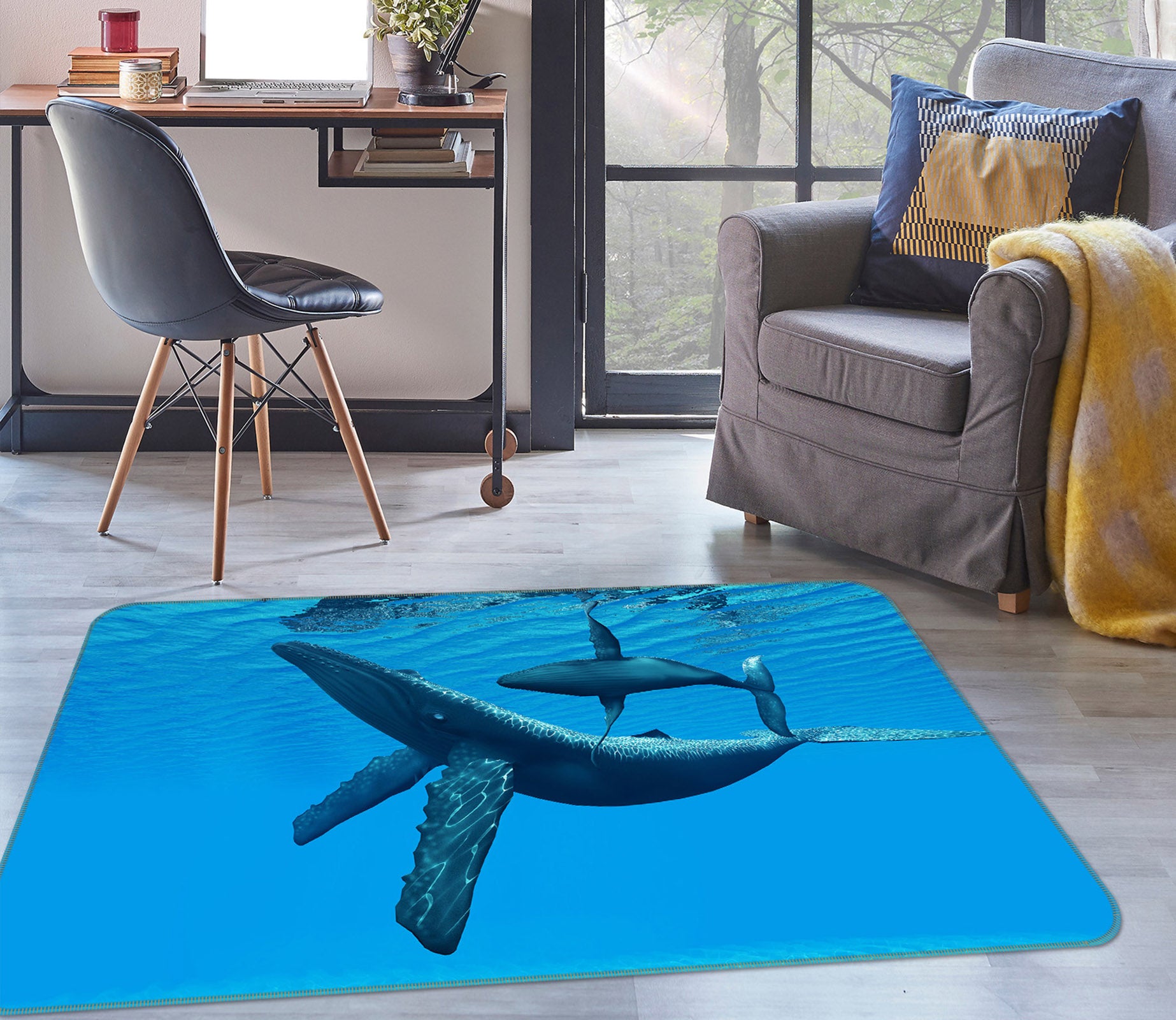 3D Whale 34131 Non Slip Rug Mat