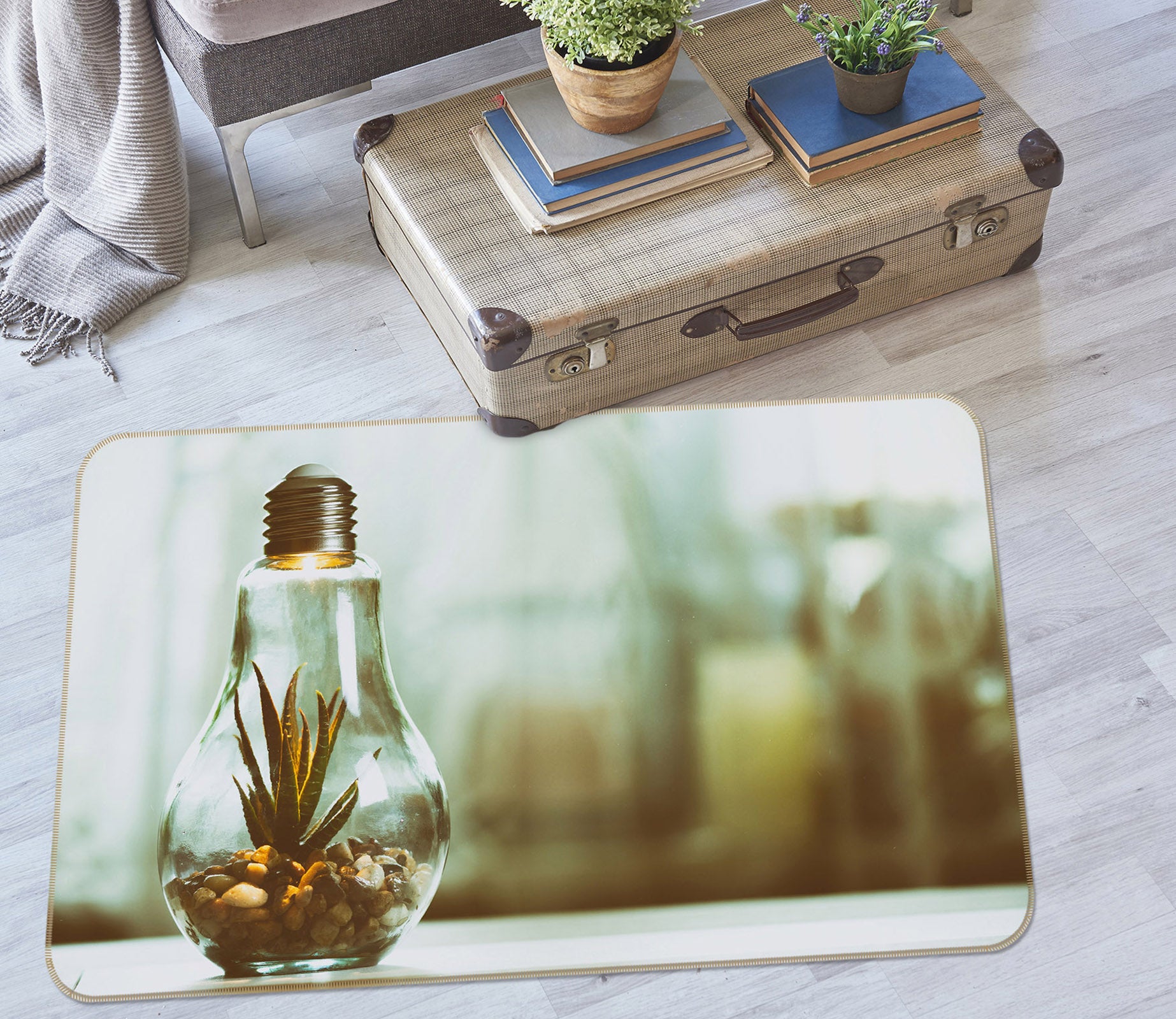 3D Bulb Pot 36127 Non Slip Rug Mat