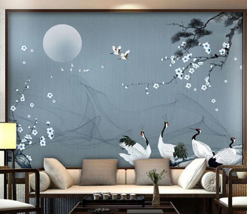 3D Moon Crane WC2213 Wall Murals