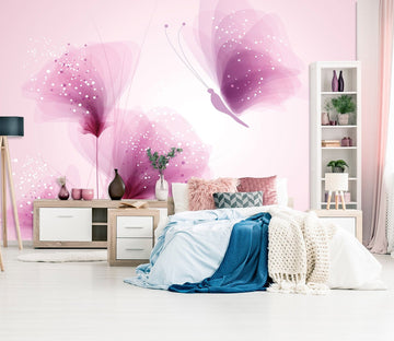 3D Purple Flowers 1536 Wall Murals Wallpaper AJ Wallpaper 2 